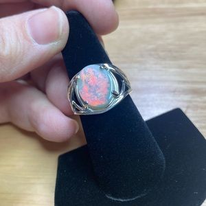 Australian Opal , Lightning Ridge Opal ring set in Sterling Silver